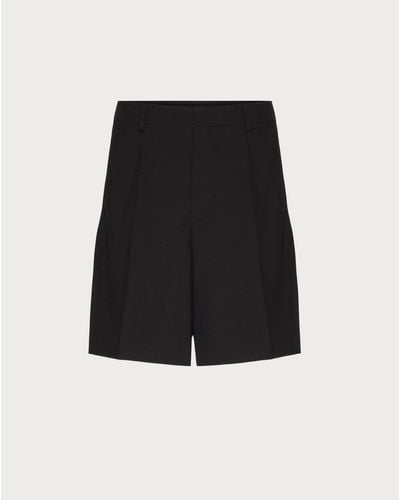 Valentino Wool Bermuda Shorts - Black