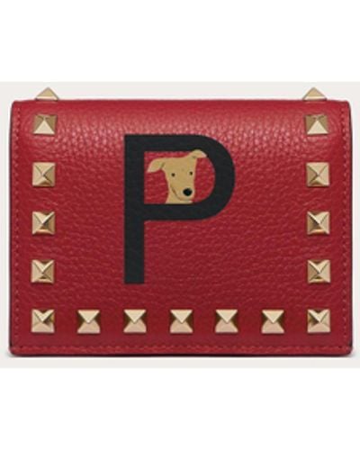Valentino Garavani Rockstud Pet Customizable Wallet - Red
