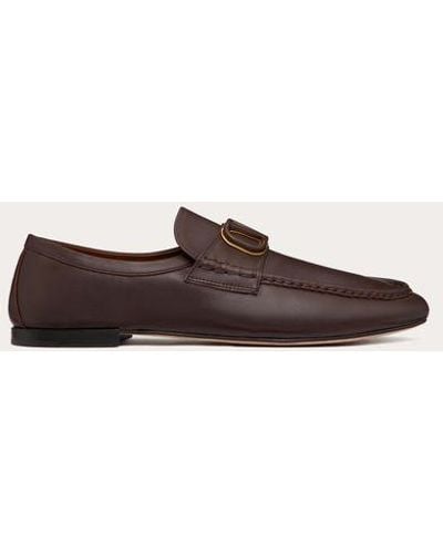 Valentino Garavani Vlogo Signature Calfskin Nappa Loafer - Brown