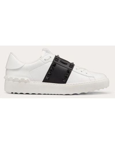 Valentino Garavani Rockstud Untitled Sneaker In Calfskin Leather With Tonal Studs - White