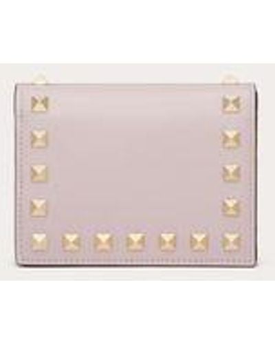 Valentino Garavani Small Rockstud Calfskin Wallet - Pink
