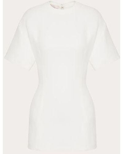 Valentino Structured Couture Short Dress - Natural
