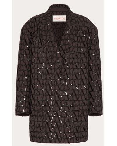 Valentino Dry Tailoring Wool Embroidered Blazer - Multicolour