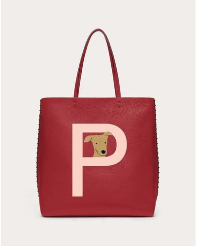 Valentino Garavani Rockstud Pet Customizable N/s Tote Bag - Red