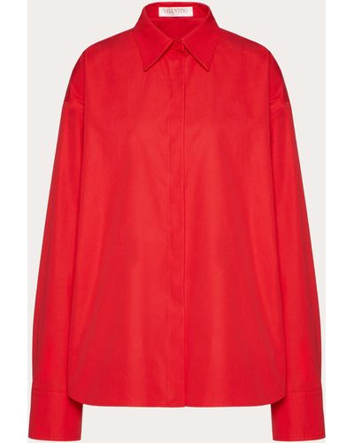 Valentino Compact Popeline Blouse - Red