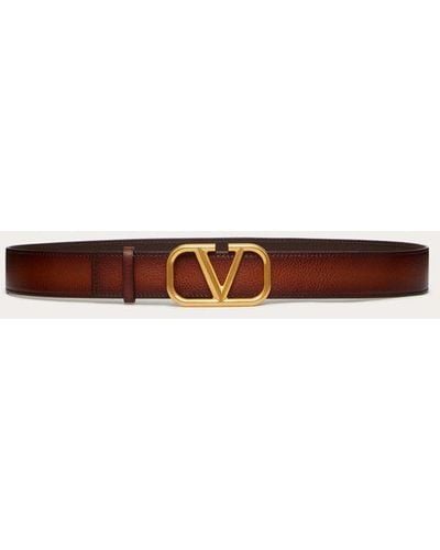 Valentino Garavani Vlogo Signature Belt In Ombré Cowhide - Brown