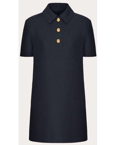 Valentino Crepe Couture Short Dress - Blue