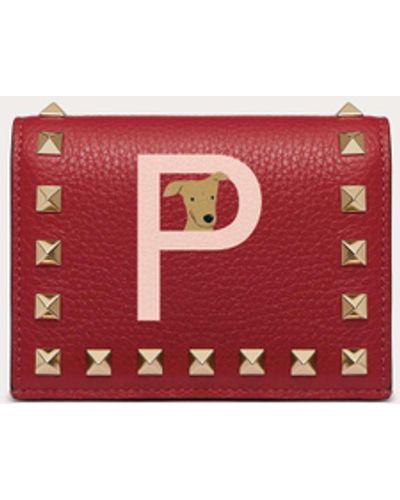 Valentino Garavani Rockstud Pet Customizable Wallet - Red