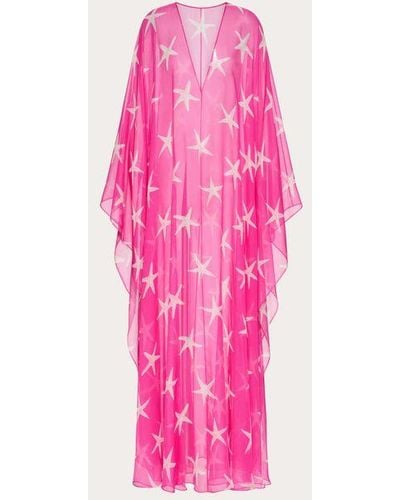 Valentino Starfish Chiffon Evening Dress - Pink