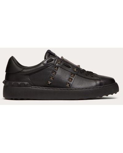 Valentino Garavani Rockstud Untitled Noir Calfskin Leather Sneaker - Black