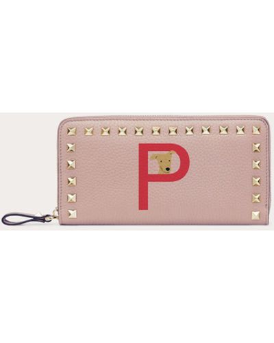 Valentino Garavani Rockstud Pet Customizable Zip Wallet - Pink