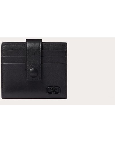 Valentino Garavani Mini Vlogo Signature Calfskin Cardholder - Natural