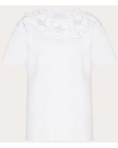 Valentino Embroidered Cotton Jersey T-shirt - Natural