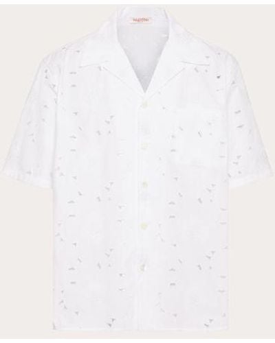 Valentino Camicia da bowling in cotone san gallo - Bianco