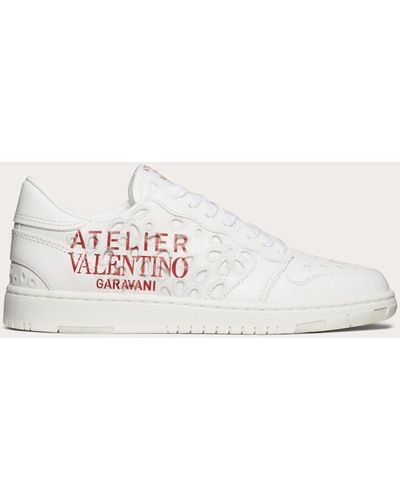 Valentino Garavani Atelier Shoes 08 San Gallo Edition Low-top Trainer In Calfskin - White