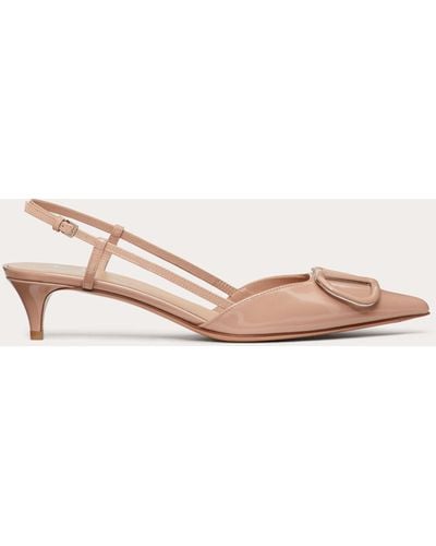 Valentino Garavani Vlogo Signature Patent Leather Slingback Pump 40mm - Pink