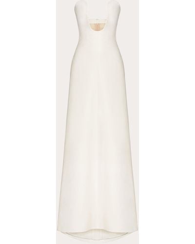 Valentino Crepe Couture Evening Dress - Natural