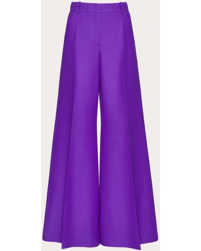 Valentino Crepe Couture Trousers - Purple
