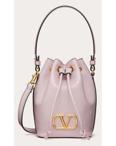 Opio Pink Saffiano Large Mini Bucket Bag