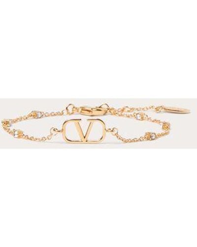 Valentino Garavani Vlogo Signature Metal And Swarovski® Crystal Bracelet - Natural