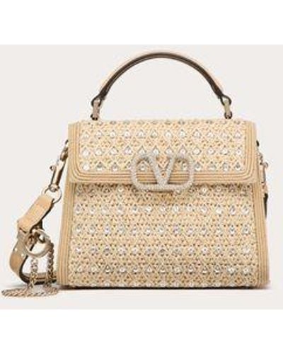 Valentino Garavani Mini Vsling Embroidered Handbag - Natural