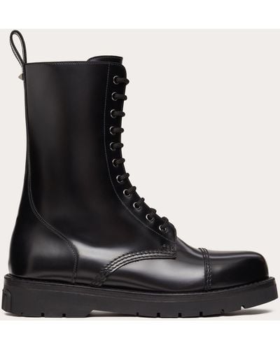 Valentino Garavani Vg Camden Shoes In Brushed Calfskin 40 Mm - Black