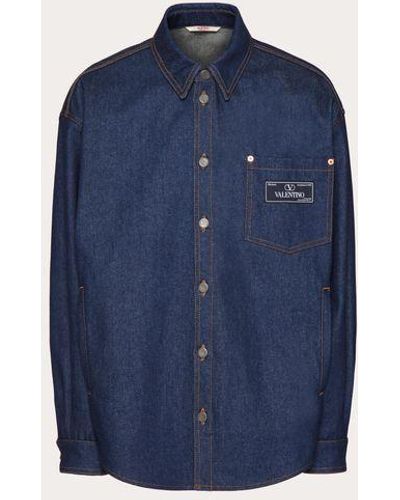 Valentino Denim Shirt With Maison Tailoring Label - Blue