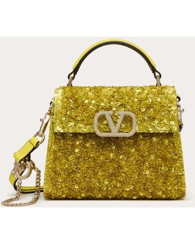 Valentino Garavani Mini Vsling Embroidered Handbag - Yellow
