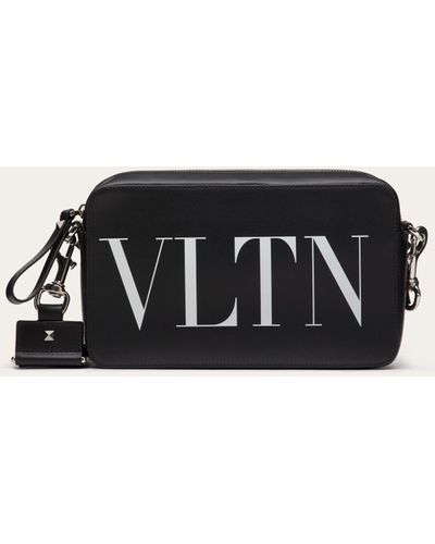 Valentino Garavani Vltn Leather Shoulder Bag - Black