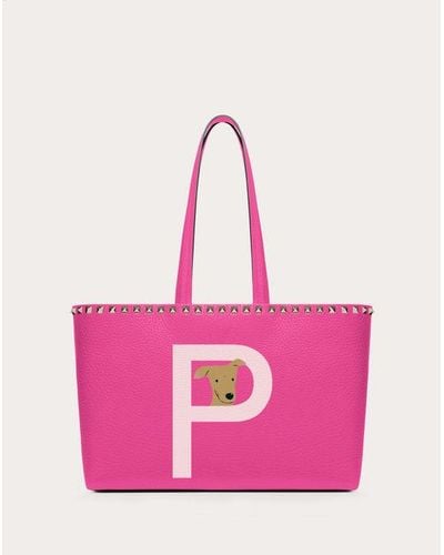 Valentino Garavani Rockstud Pet Customizable Small Tote Bag - Pink