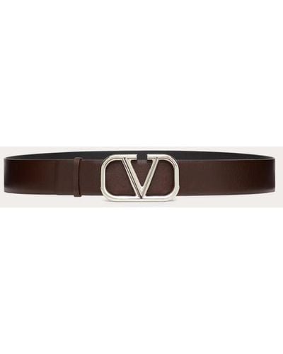 Valentino Garavani Vlogo Signature Calfskin Belt 40 Mm - Multicolour