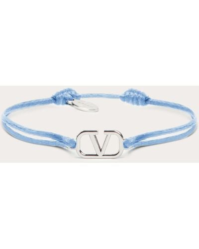 Valentino Garavani Vlogo Signature Cotton Bracelet - Blue