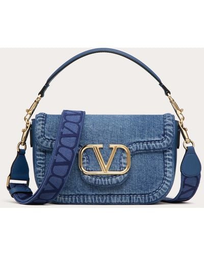Valentino Garavani Alltime Denim Shoulder Bag - Blue
