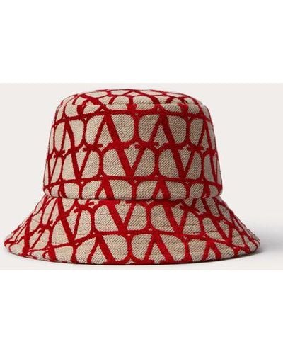 Valentino Garavani Toile Iconographe Bucket Hat - Red