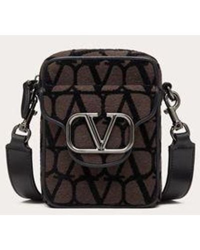 Valentino Garavani Mini Locò Toile Iconographe Shoulder Bag - Black