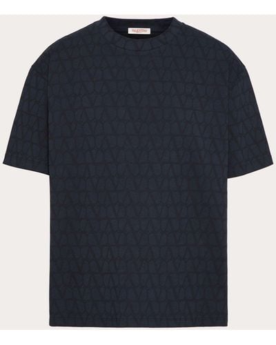 Valentino Cotton T-shirt With Toile Iconographe Print - Blue