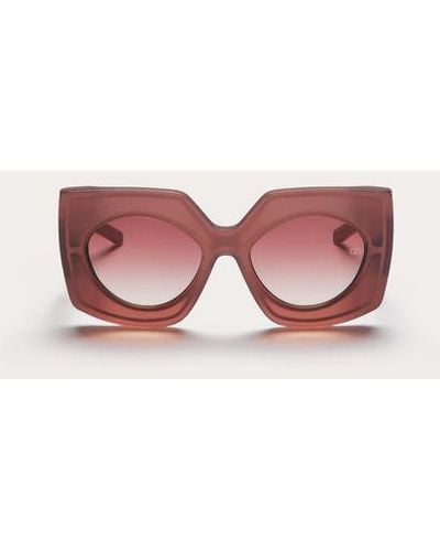 Valentino V - soul occhiale a farfalla squadrato oversize in acetato - Rosa