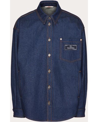 Valentino Denim Shirt With Maison Tailoring Label - Blue