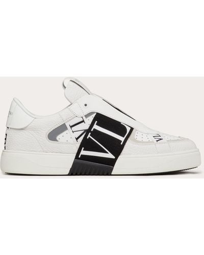 Valentino Garavani Slip-on Calfskin Vl7n Sneaker With Bands - White
