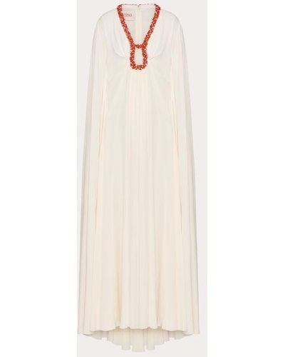 Valentino Embroidered Georgette Gown - Natural