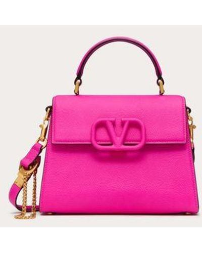 Valentino Garavani Small Vsling Grainy Calfskin Handbag - Pink