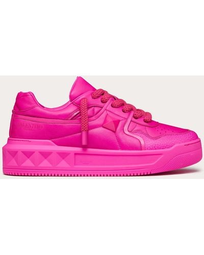 Valentino Garavani One Stud Xl Nappa Leather Low-top Sneaker - Pink