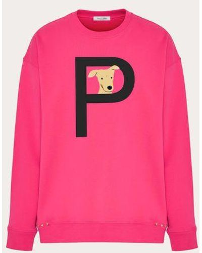Valentino Rockstud Pet Customisable Unisex Crewneck Sweatshirt - Pink