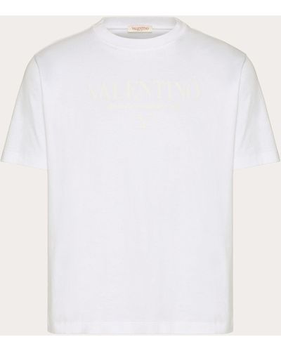 Valentino Print Cotton Crewneck T-shirt - White