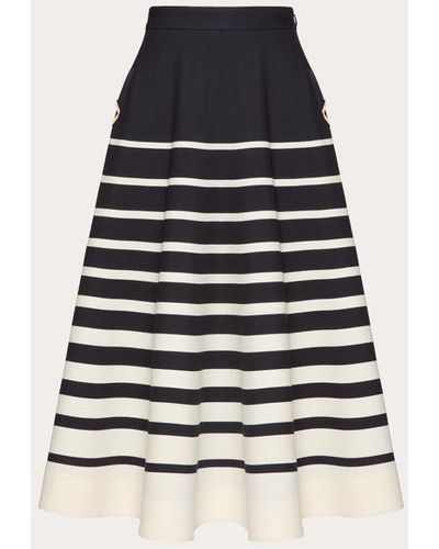 Valentino Roomview Crepe Couture Midi Skirt - Blue