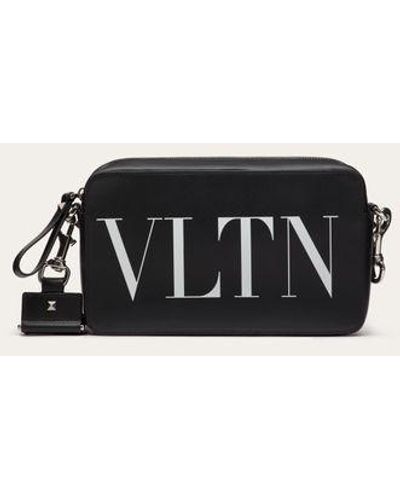 Valentino Garavani Vltn Leather Shoulder Bag - Black