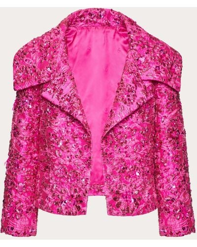 Valentino Petite Jacquard Jacket - Pink