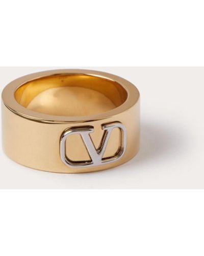 Valentino Garavani Vlogo Signature Metal Ring - Natural