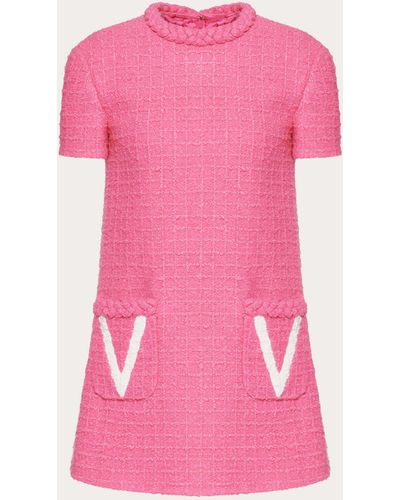 Valentino Kleid Aus Timeless Tweed - Pink