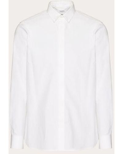 Valentino Cotton Shirt With Rockstud Untitled Studs - White